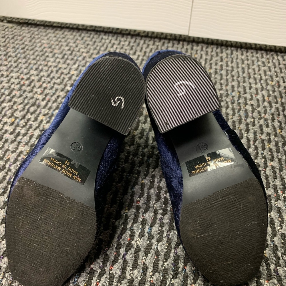 Refresh Navy Blue Velvet Boots - Picture 6 of 7